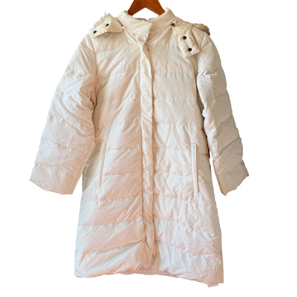 Weekend MaxMara Down Filled Long Length Belted Fur Trim Hood Women's Size 4 - Picture 14 of 14